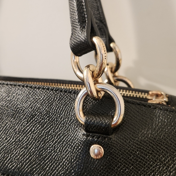 Coach Black Brooke Leather Carryall Satchel - Picture 7 of 8